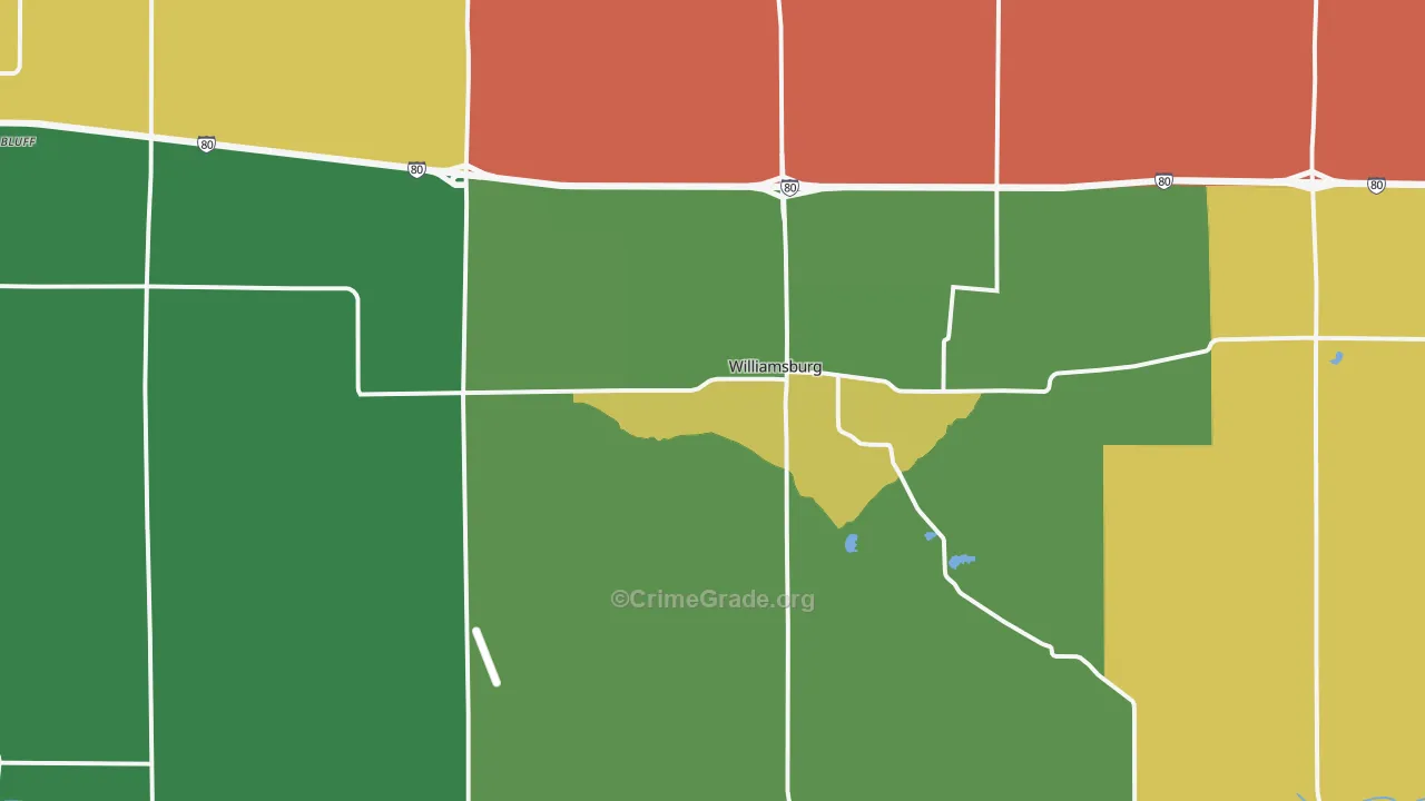 Williamsburg, IA Map of Vandalism Rates