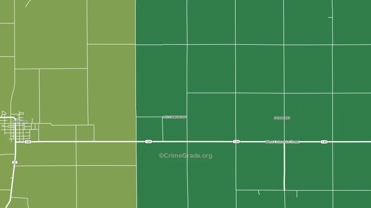 Williamsburg, IL Map of Vandalism Rates