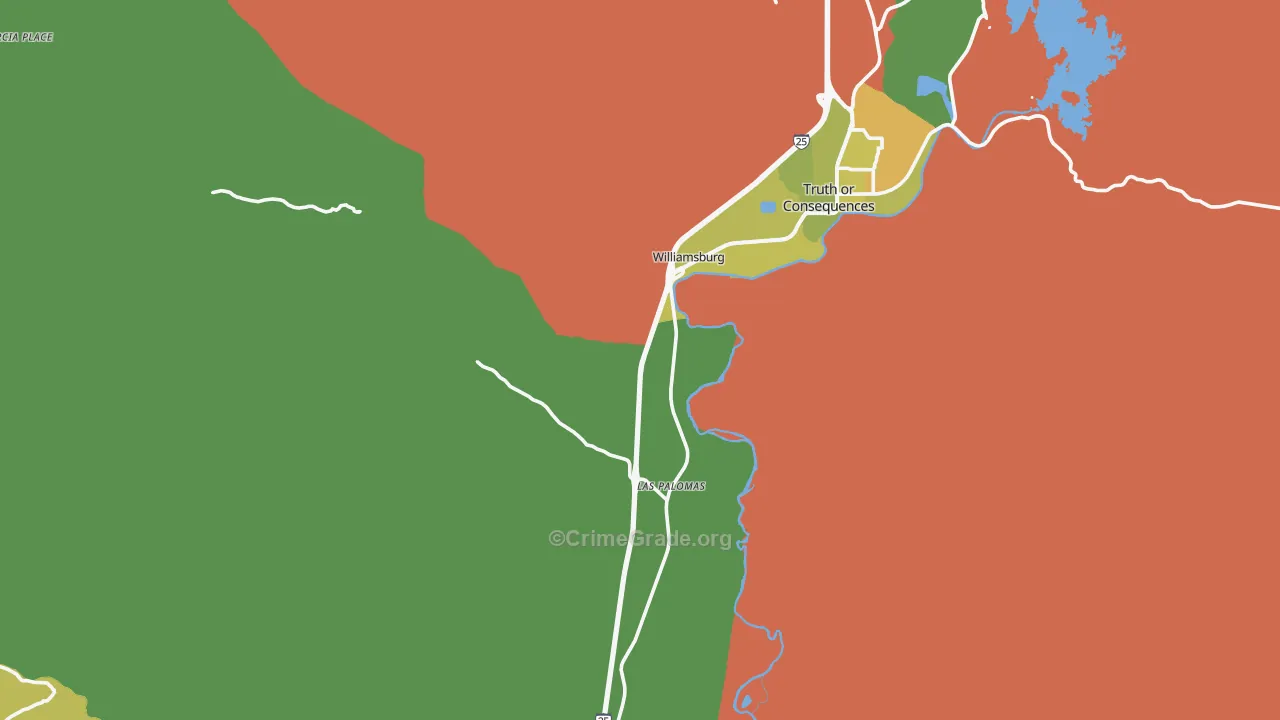 Williamsburg, NM Map of Vandalism Rates