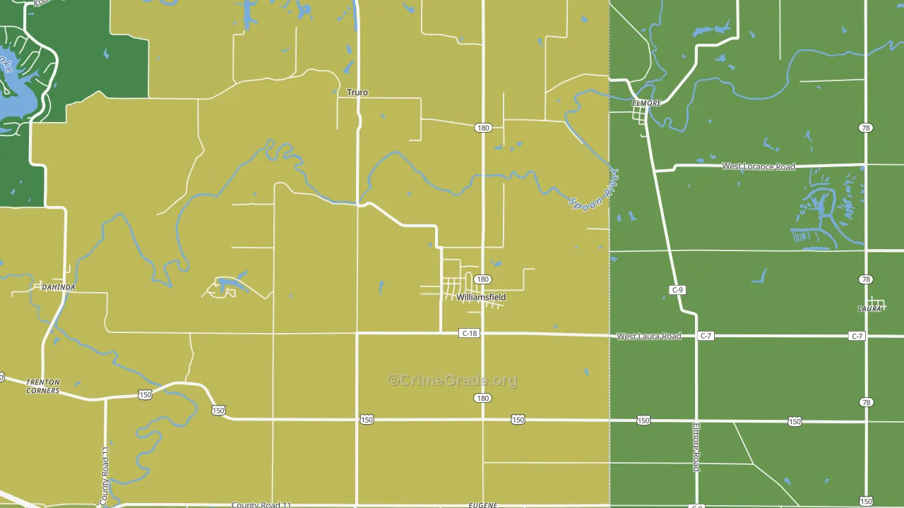 Williamsfield, IL Map of Vandalism Rates