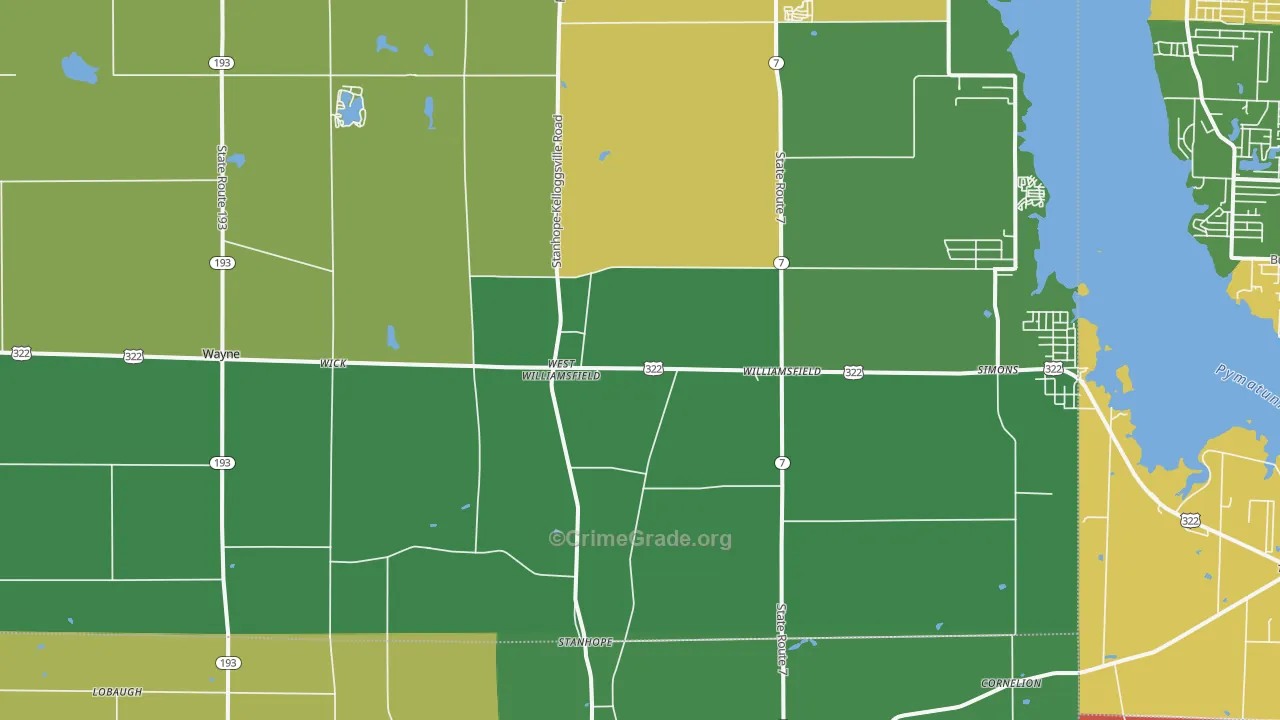 Williamsfield, OH Map of Vandalism Rates