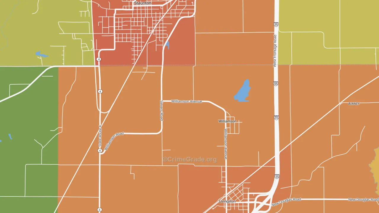 Williamson, IL Map of Vandalism Rates