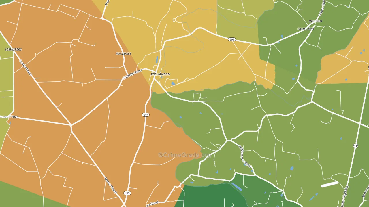 Williamson, PA Map of Vandalism Rates