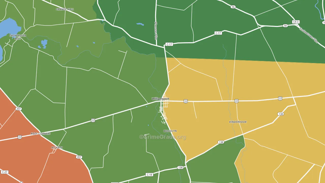 Williamsport, OH Map of Vandalism Rates