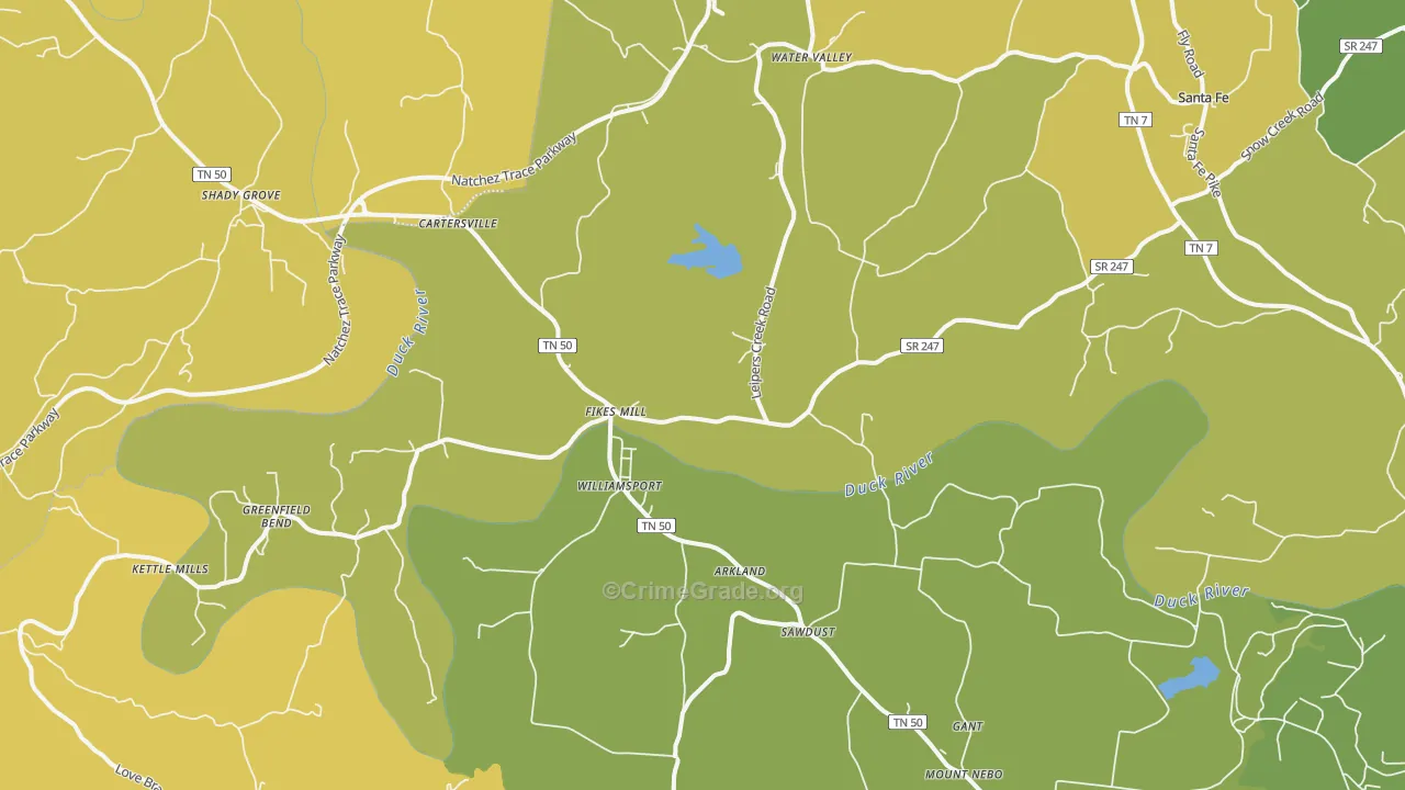 Williamsport, TN Map of Vandalism Rates