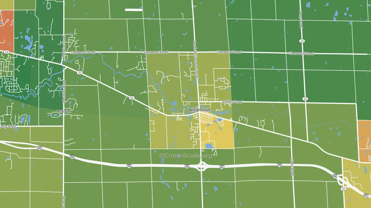 Williamston, MI Map of Vandalism Rates