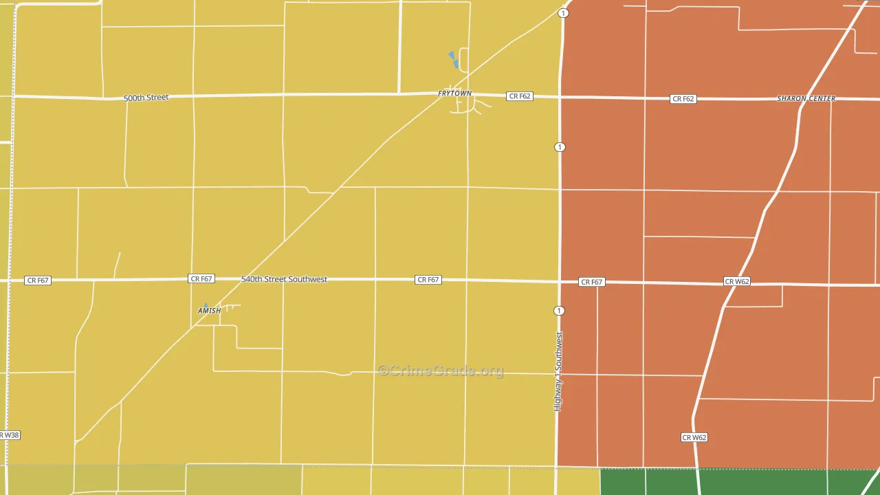 Williamstown, IA Map of Vandalism Rates