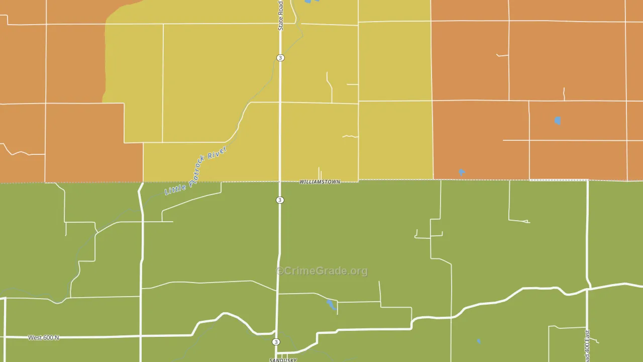Williamstown, IN Map of Vandalism Rates