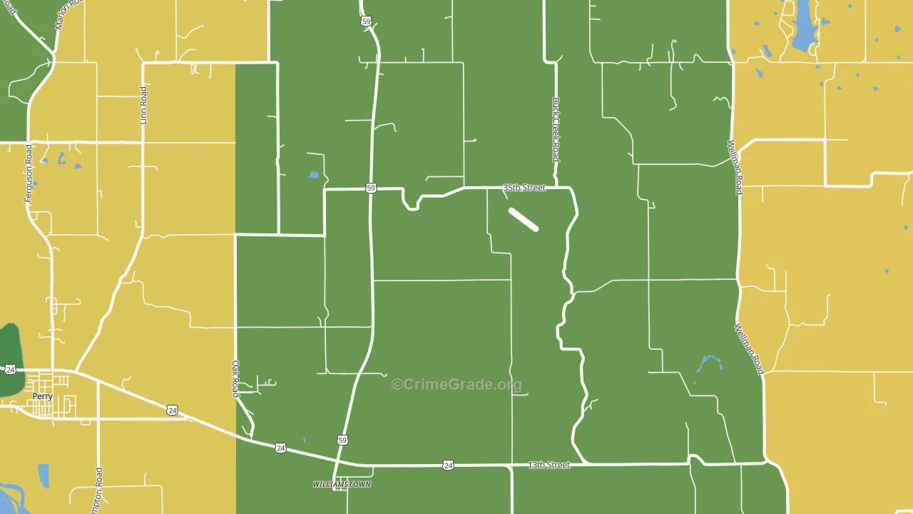 Williamstown, KS Map of Vandalism Rates