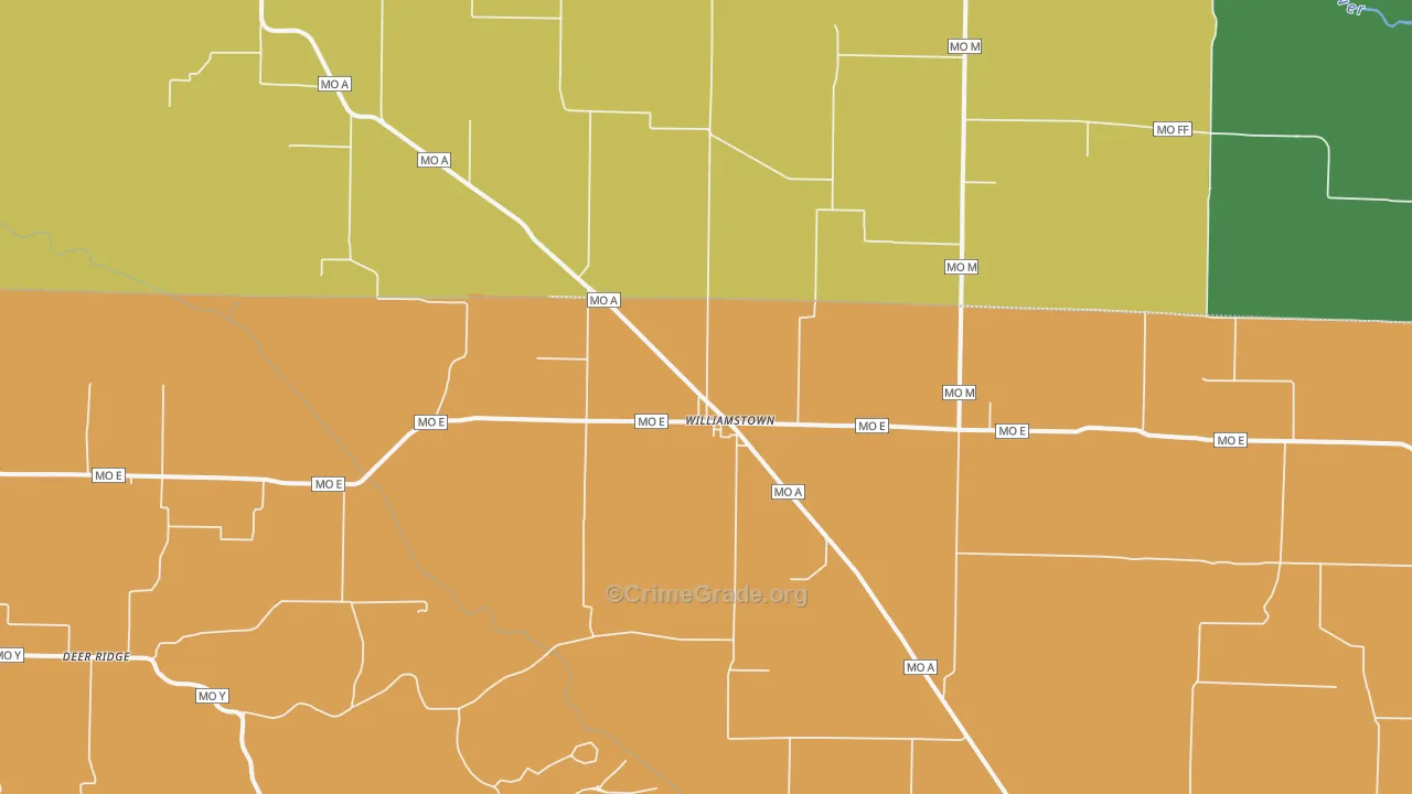 Williamstown, MO Map of Vandalism Rates