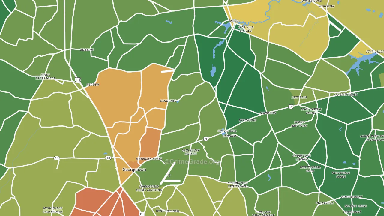 Williamsville, DE Map of Vandalism Rates