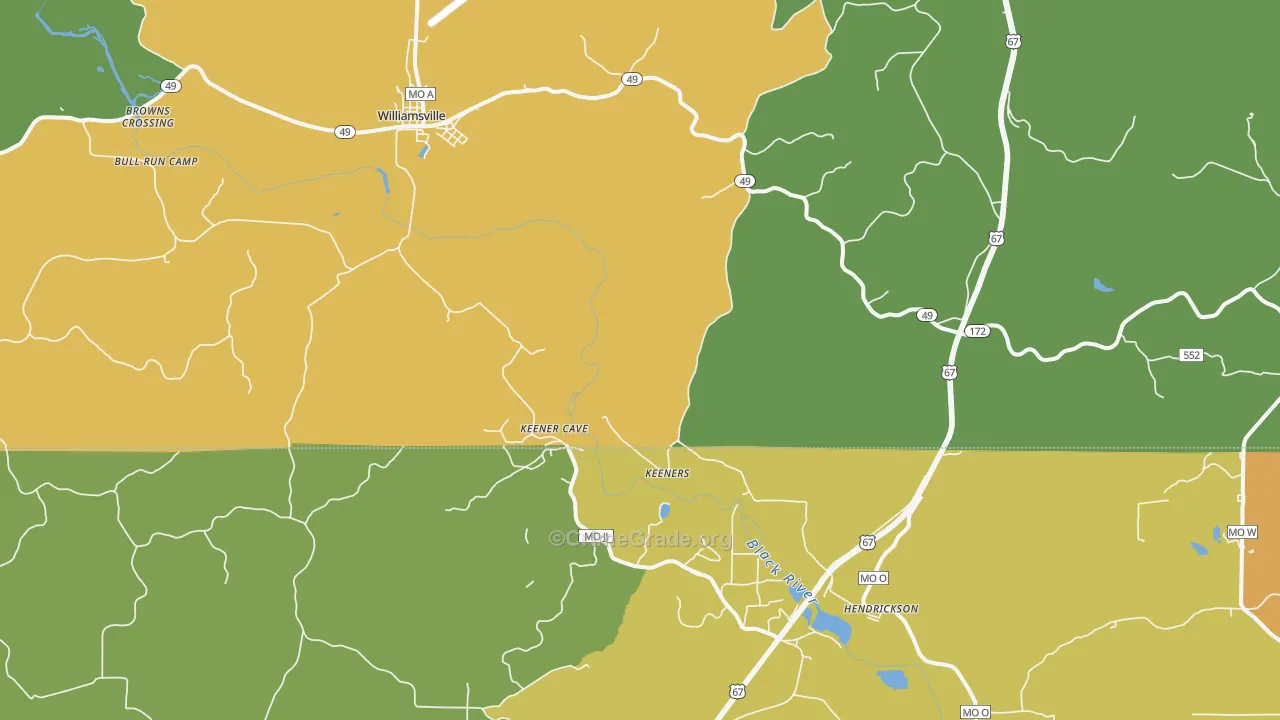 Williamsville, MO Map of Vandalism Rates
