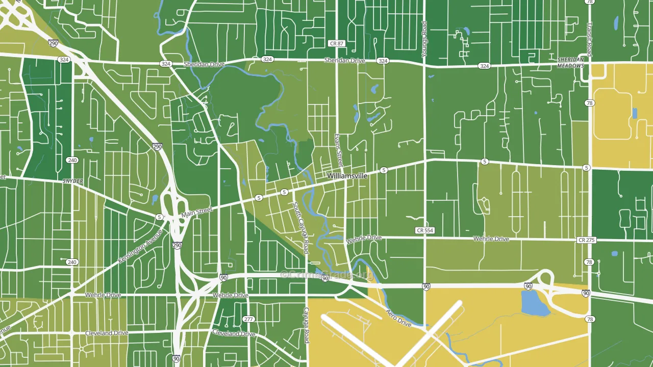 Williamsville, NY Map of Vandalism Rates