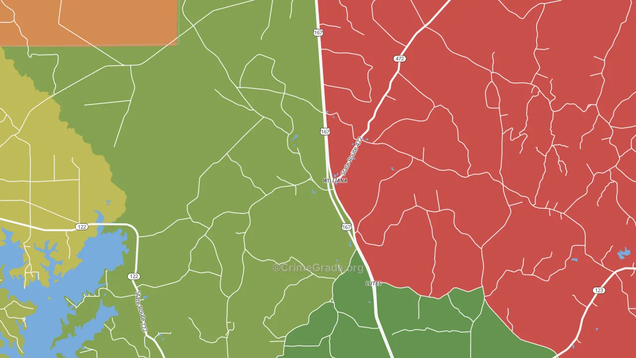 Williana, LA Map of Vandalism Rates