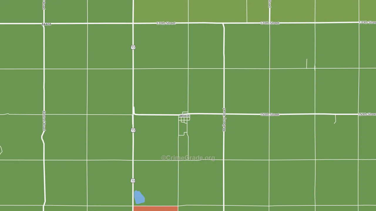 Willis, KS Map of Vandalism Rates
