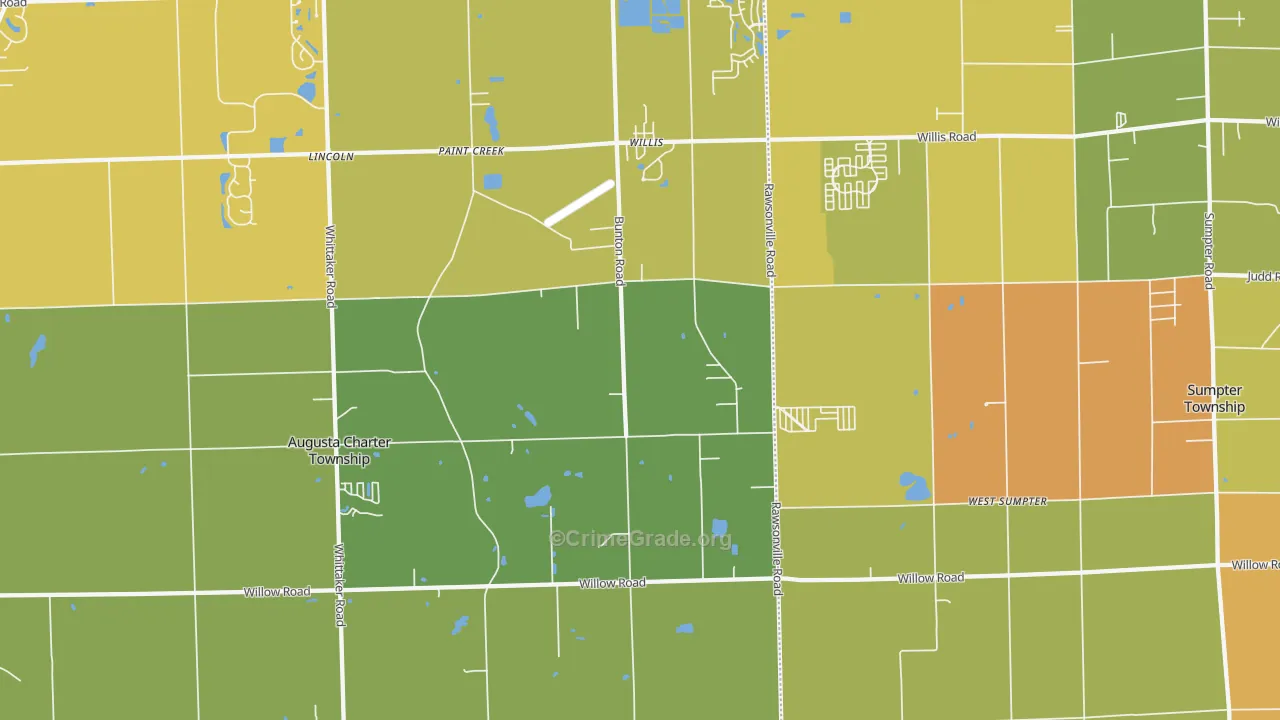 Willis, MI Map of Vandalism Rates