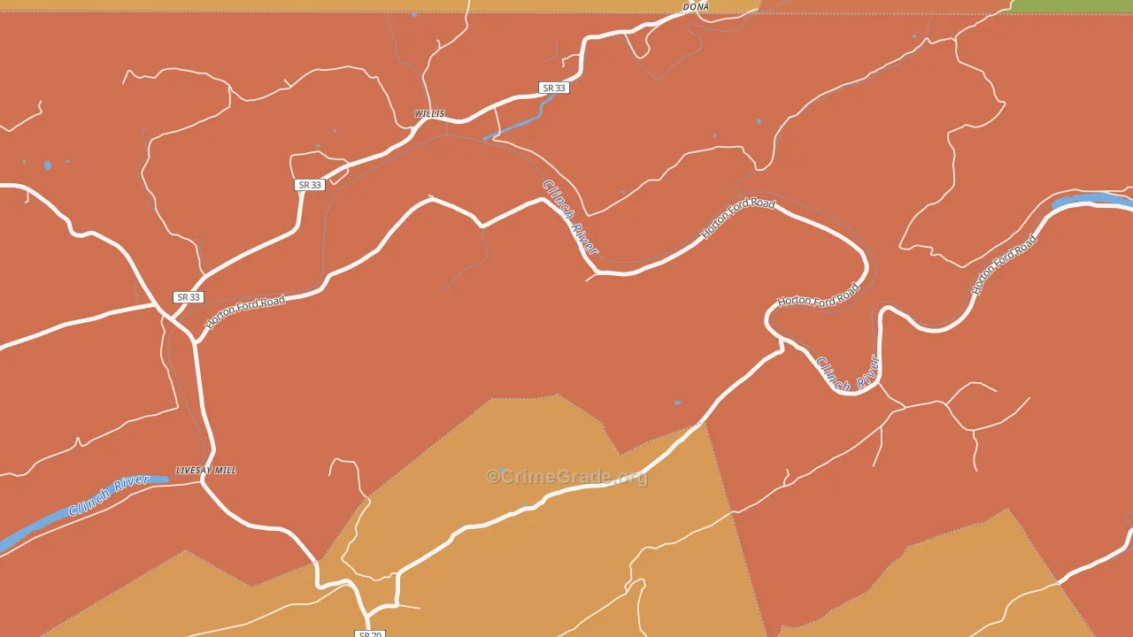 Willis, TN Map of Vandalism Rates