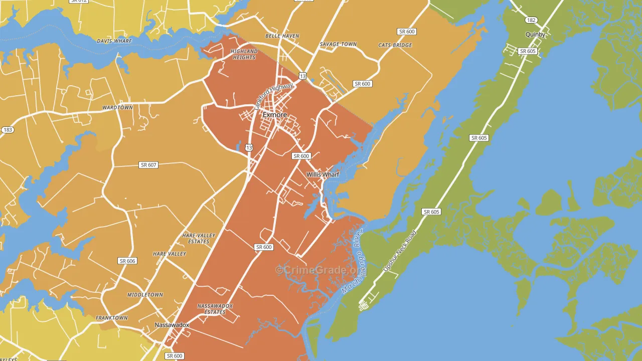 Willis Wharf, VA Map of Vandalism Rates