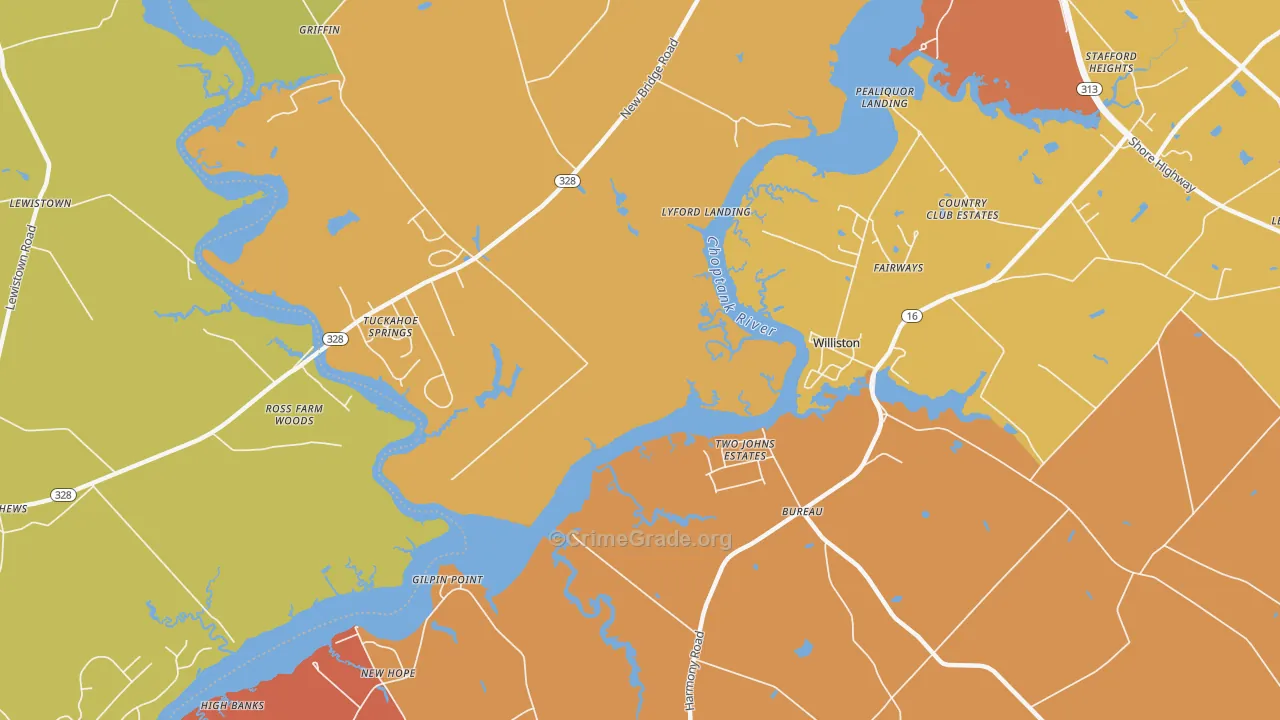 Williston, MD Map of Vandalism Rates