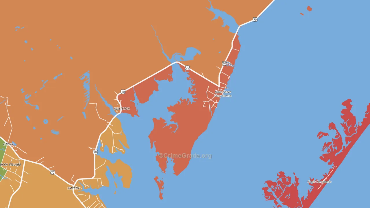 Williston, NC Map of Vandalism Rates