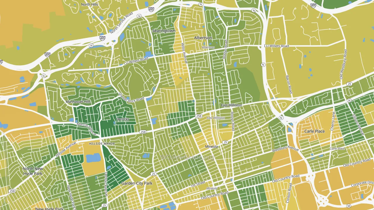 Williston Park, NY Map of Vandalism Rates