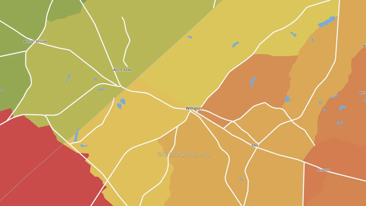 Williston, SC Map of Vandalism Rates