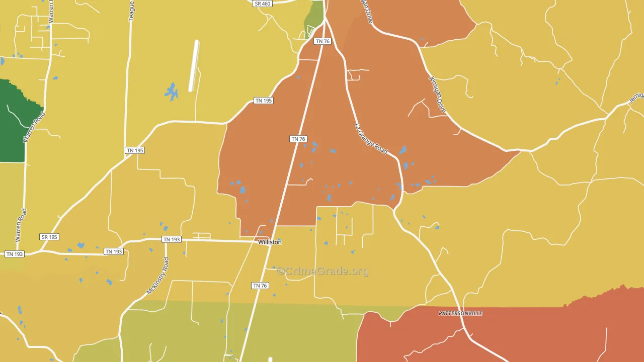 Williston, TN Map of Vandalism Rates