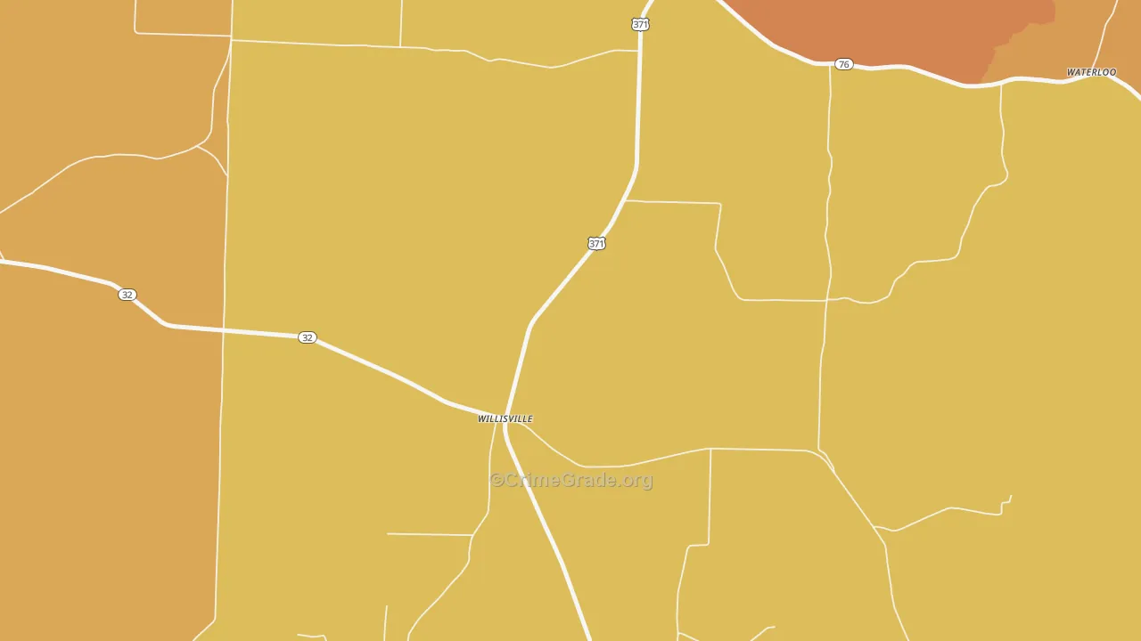 Willisville, AR Map of Vandalism Rates