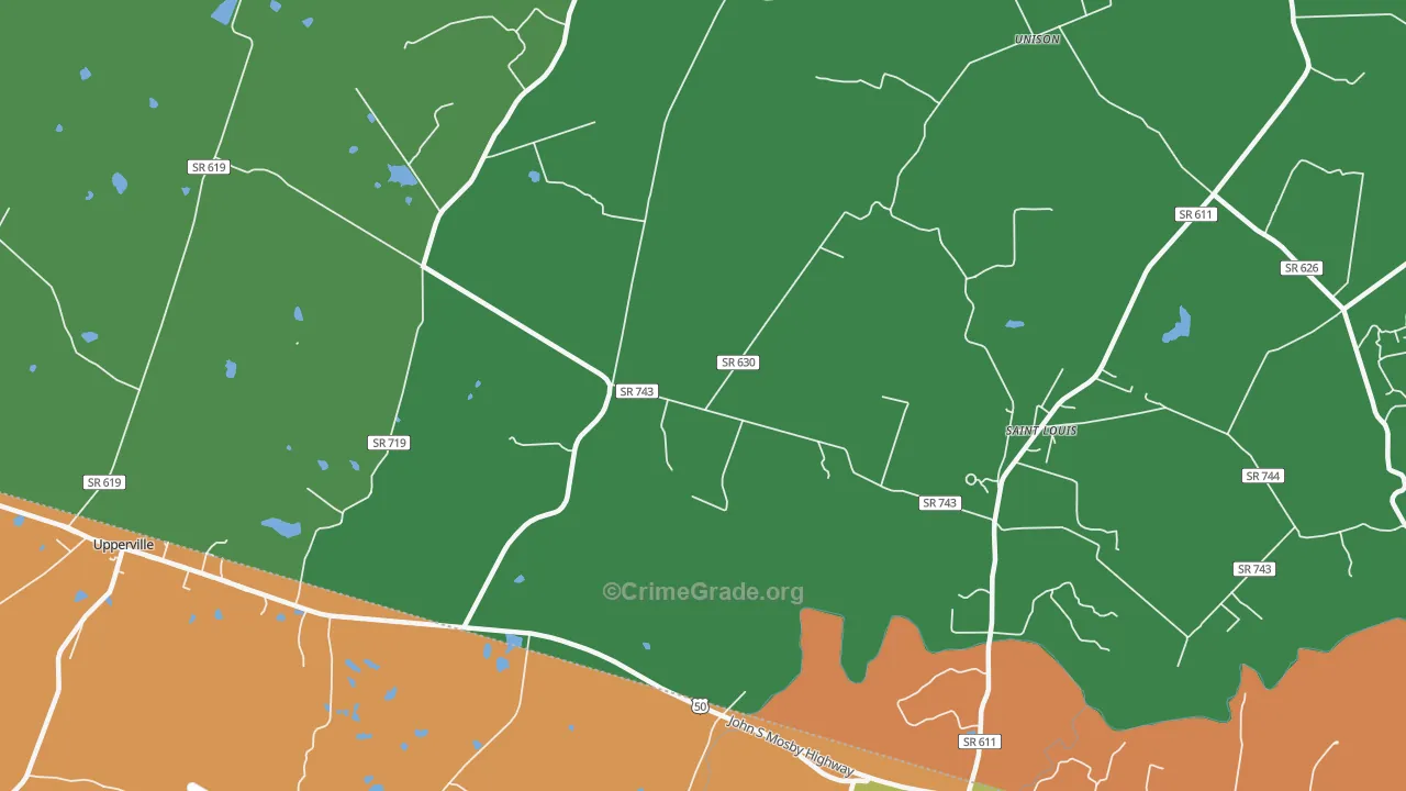 Willisville, VA Map of Vandalism Rates