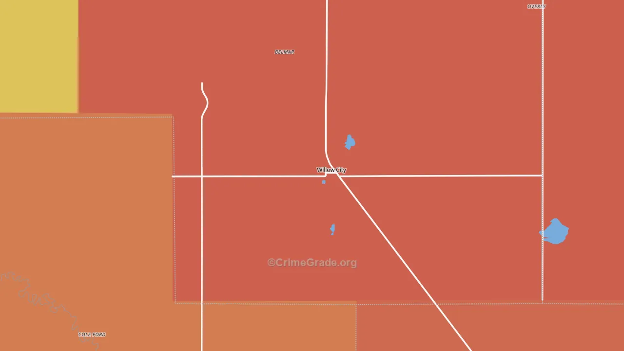 Willow City, ND Map of Vandalism Rates
