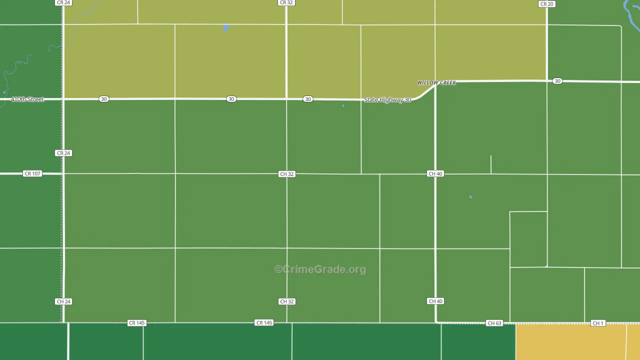 Willow Creek, MN Map of Vandalism Rates