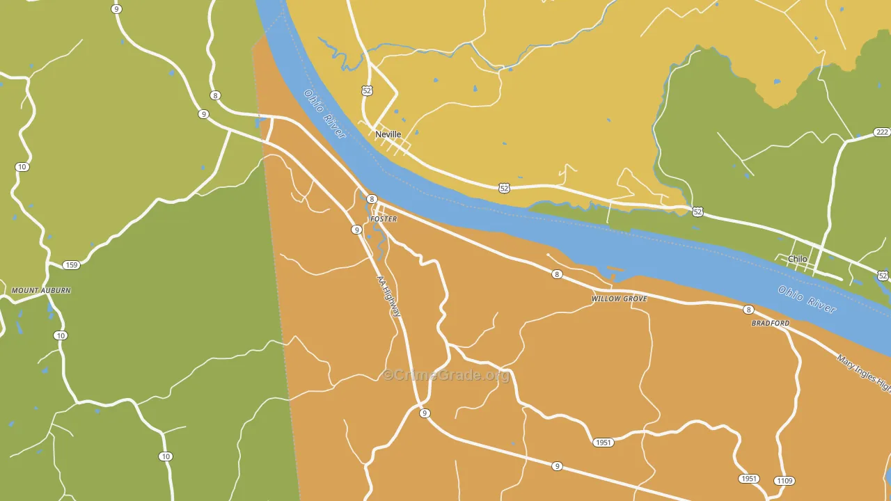 Willow Grove, KY Map of Vandalism Rates