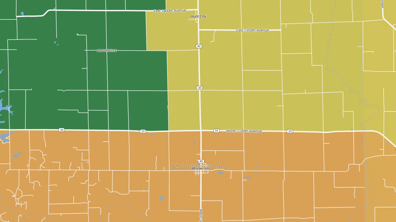 Willow Hill, IL Map of Vandalism Rates
