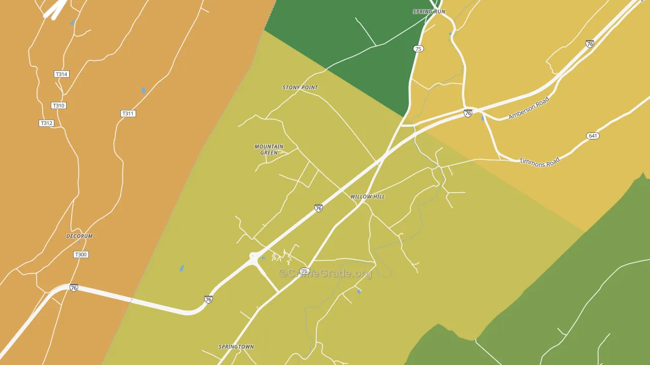 Willow Hill, PA Map of Vandalism Rates