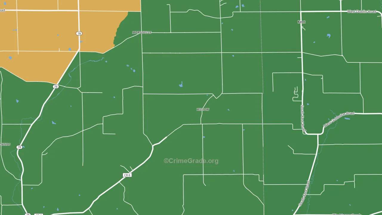 Willow, IL Map of Vandalism Rates