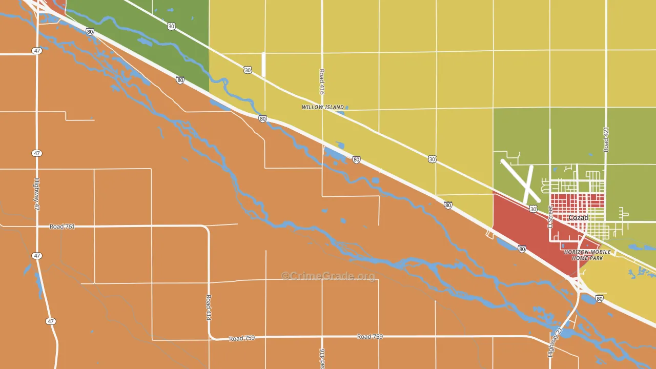 Willow Island, NE Map of Vandalism Rates