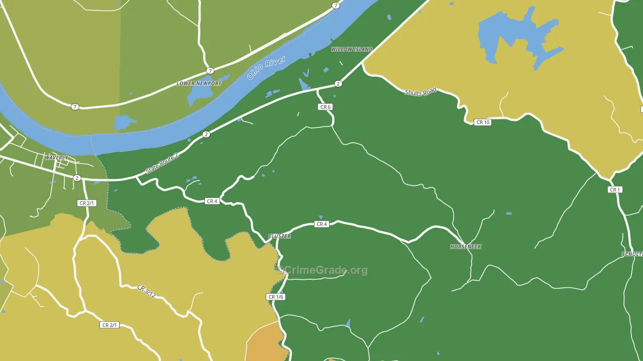 Willow Island, WV Map of Vandalism Rates