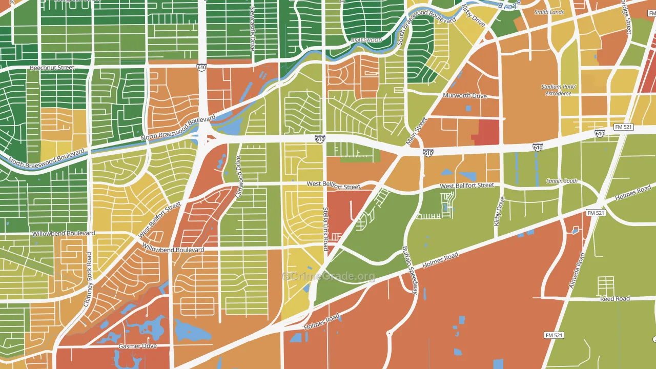 Willow Meadows-Willowbend Area, Houston, TX Map of Vandalism Rates