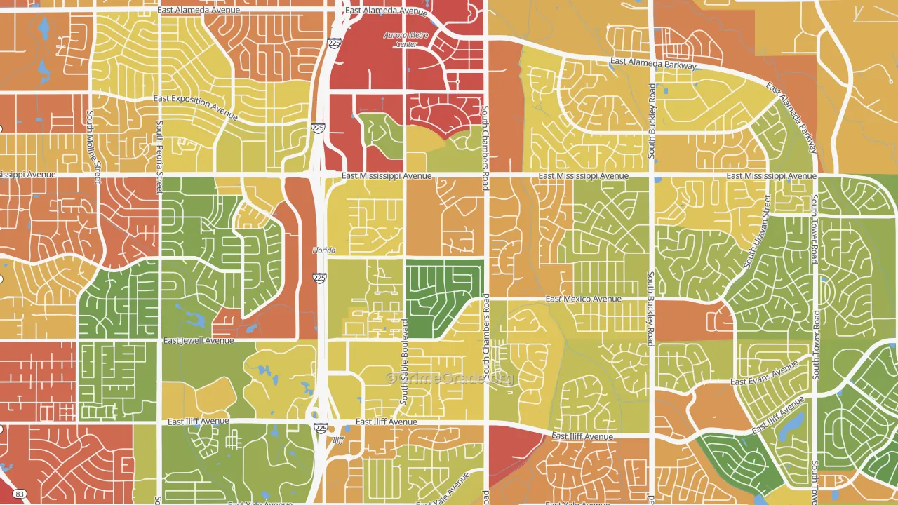 Willow Park, Aurora, CO Map of Vandalism Rates