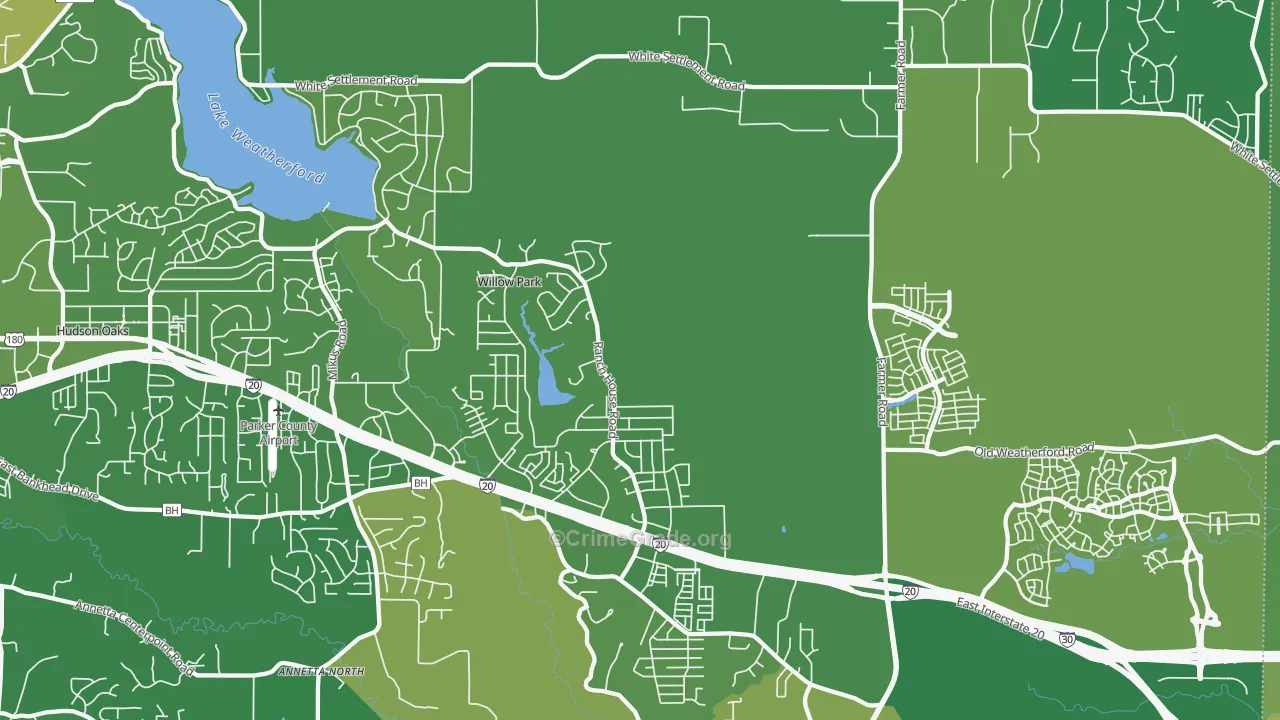 Willow Park, TX Map of Vandalism Rates