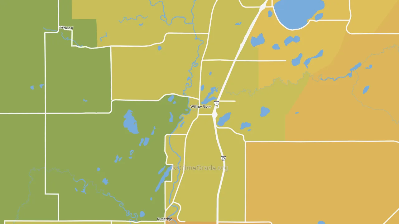 Willow River, MN Map of Vandalism Rates
