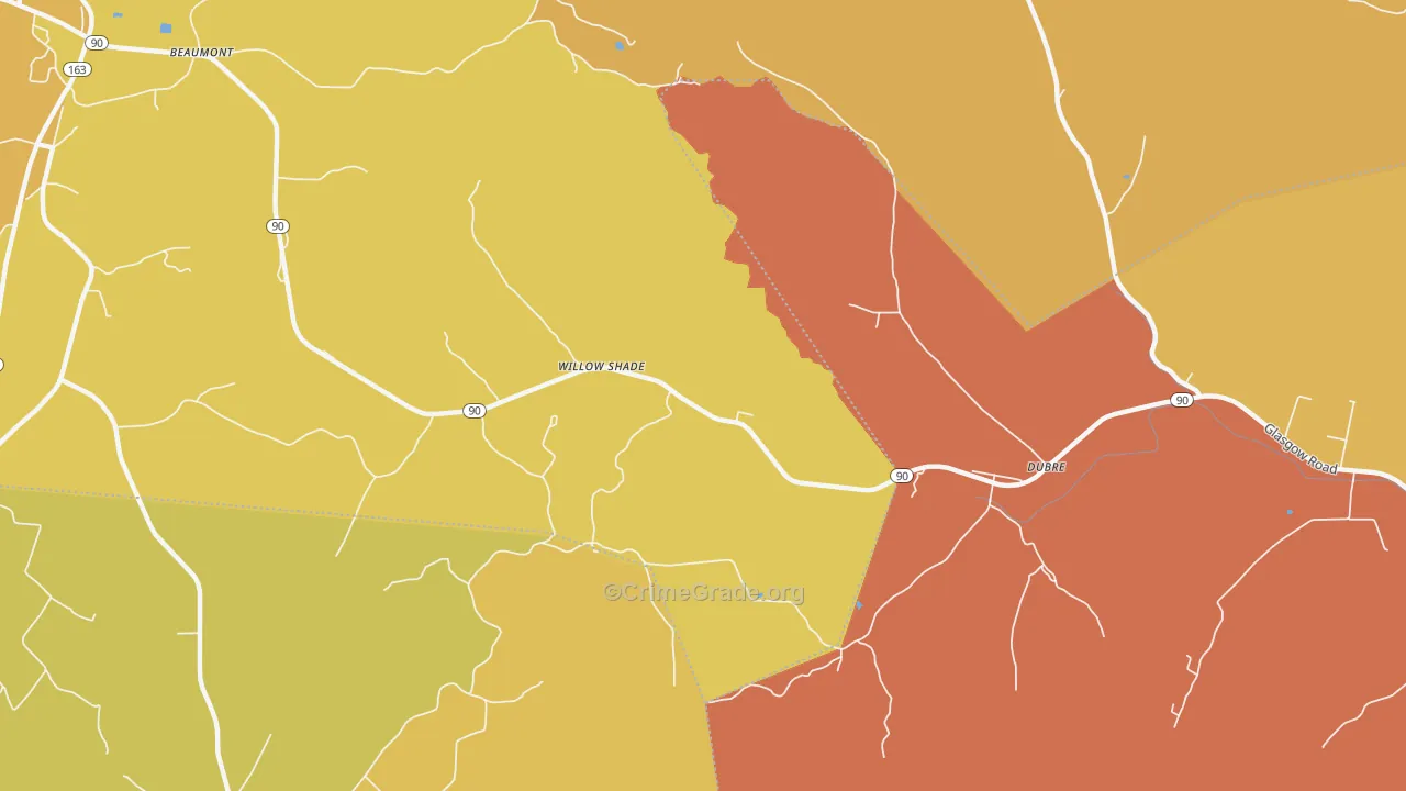 Willow Shade, KY Map of Vandalism Rates