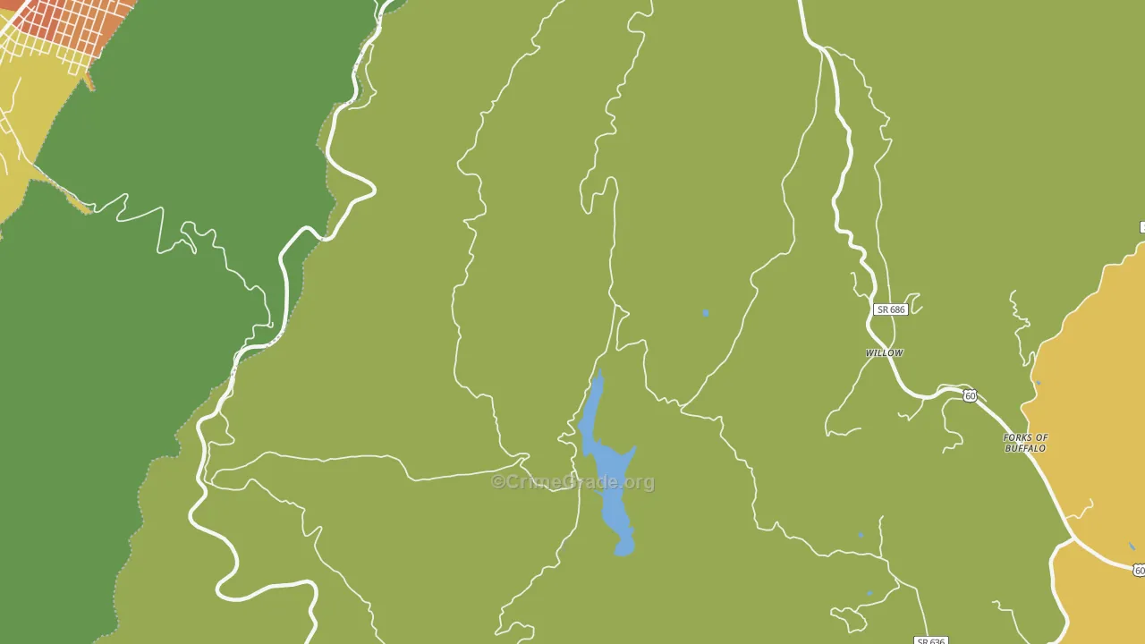 Willow, VA Map of Vandalism Rates