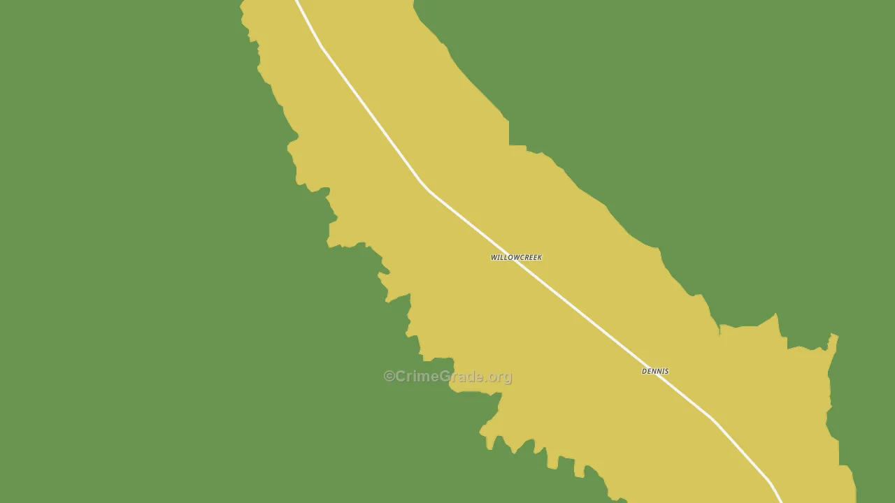 Willowcreek, OR Map of Vandalism Rates