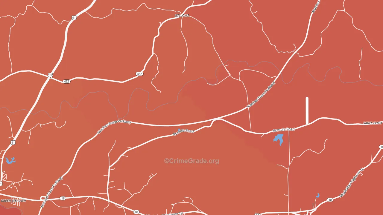 Willows, MS Map of Vandalism Rates