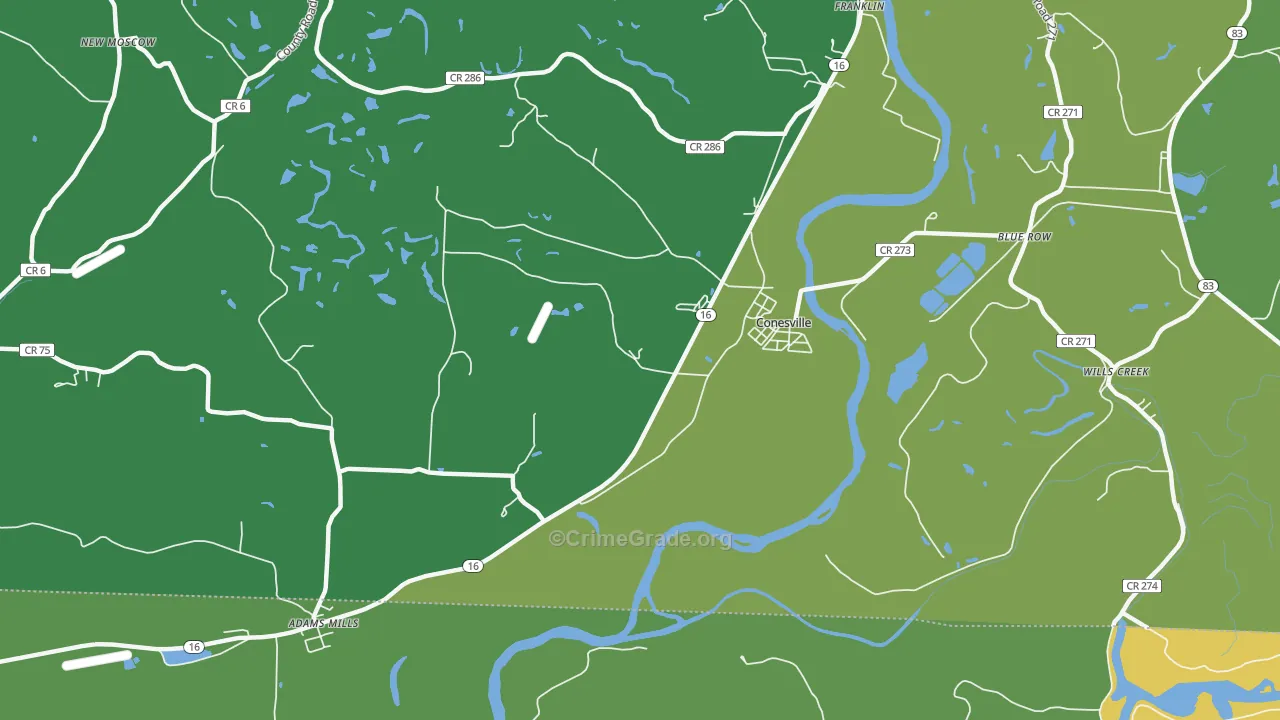 Wills Creek, OH Map of Vandalism Rates