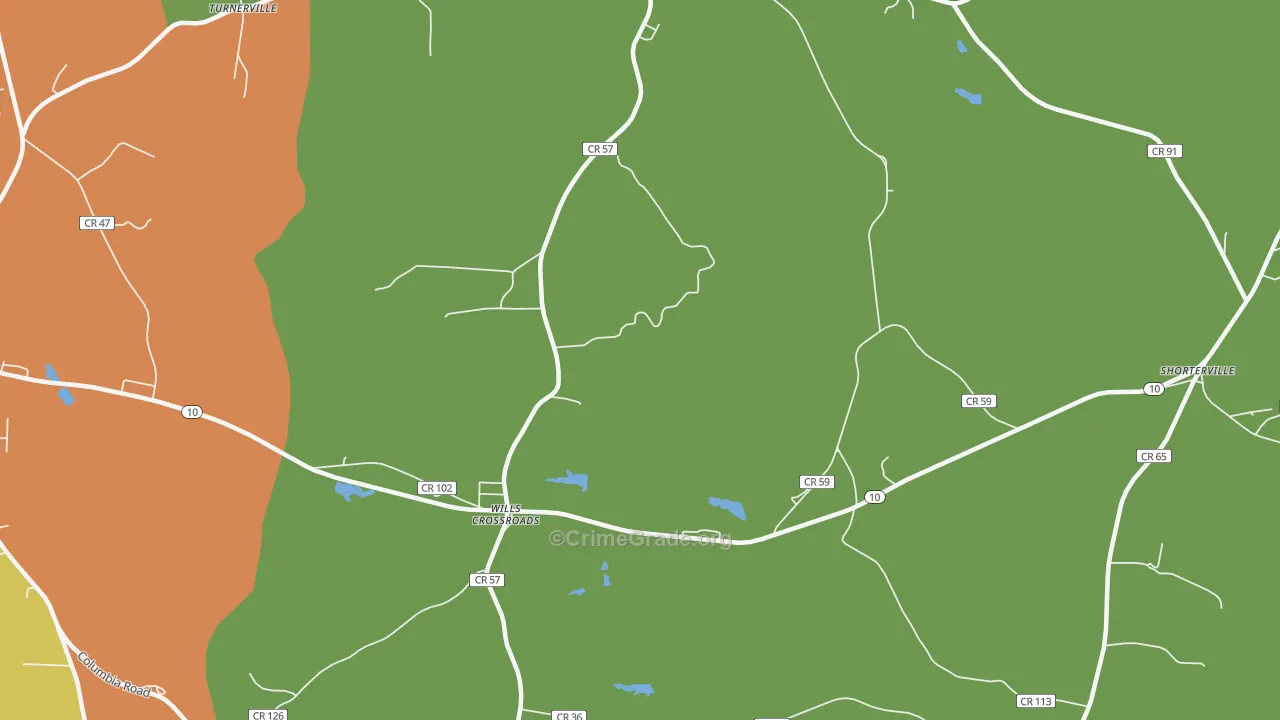 Wills Crossroads, AL Map of Vandalism Rates