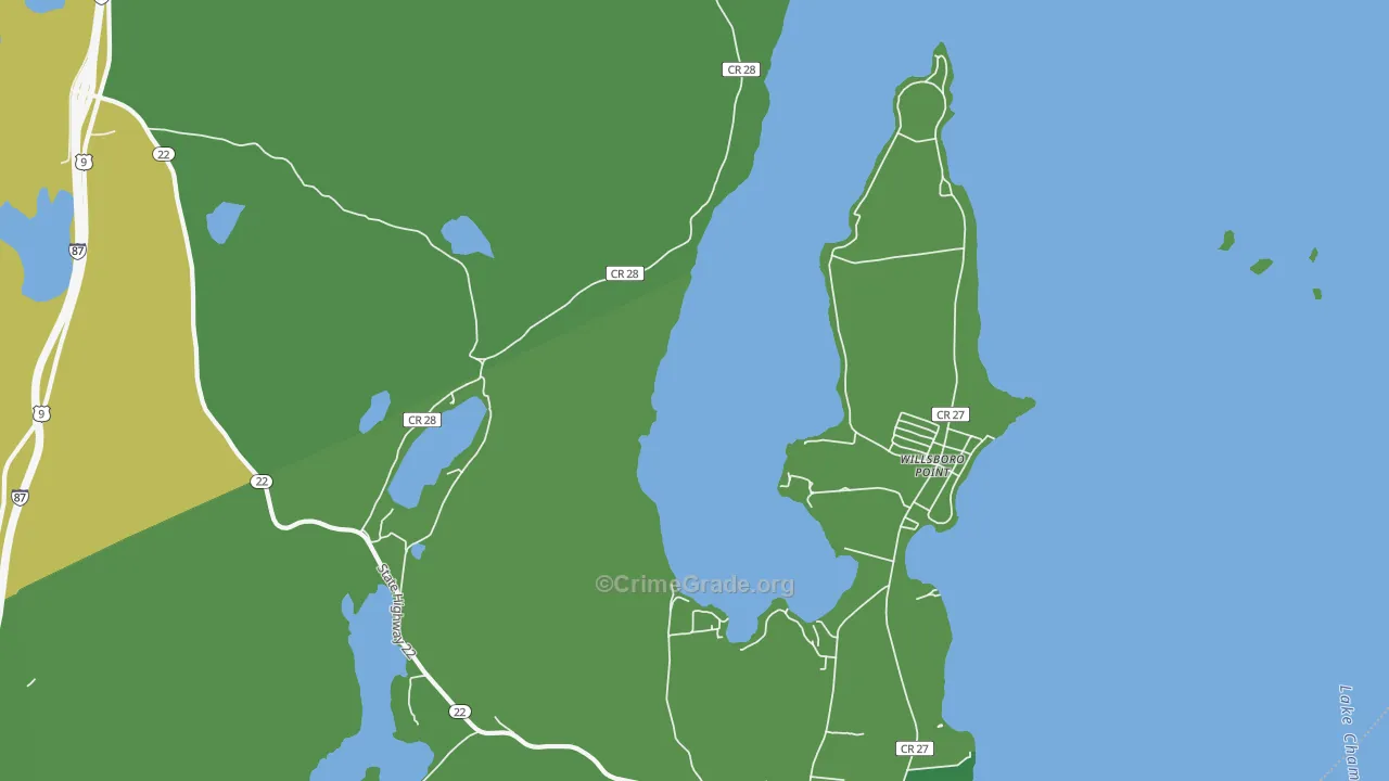 Willsboro Point, NY Map of Vandalism Rates