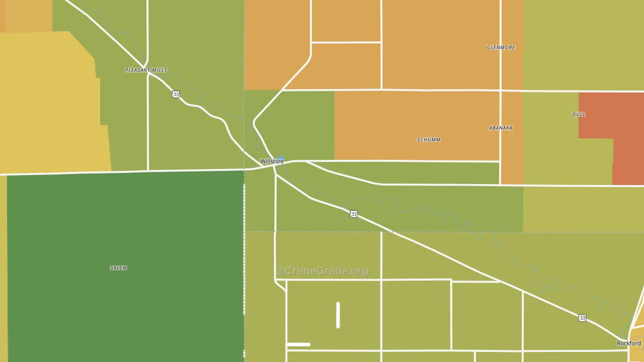 Willshire, OH Map of Vandalism Rates