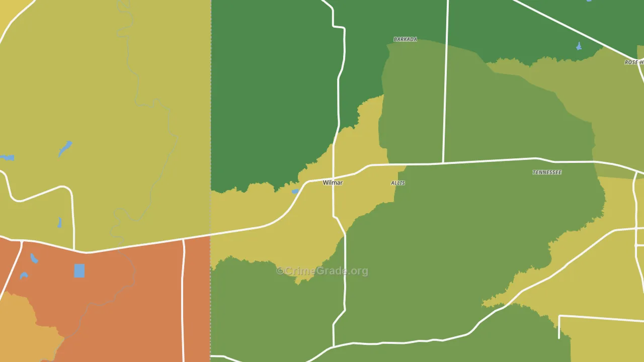 Wilmar, AR Map of Vandalism Rates